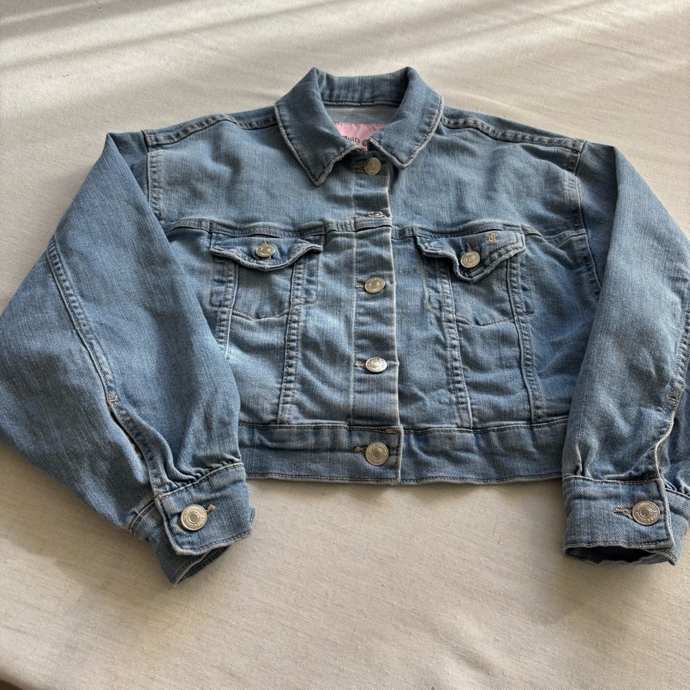 Juicy Couture, Cropped Denim Jacket, Blue Jean, Button Front, Size S | Y2K Chic